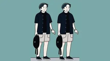 Test de logică | Acești doi tineri par identici, dar nu sunt. Găsiți singura diferență dintre ei!