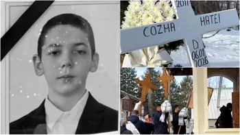 Imaginile durerii la înmormântarea lui Matei. Tatăl lui, preotul Cozma, a privit neputincios cum familia și-a luat adio de la micuț