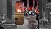 Incendiu la Gara de Nord! O mașină a fost cuprinsă de flăcări, apoi a explodat