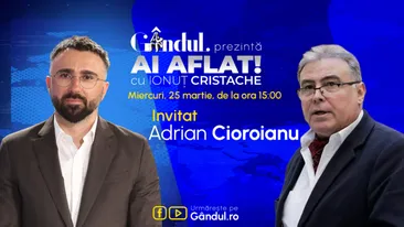 „Ai Aflat! cu Ionuț Cristache” începe miercuri, 25 martie, de la ora 15.00, live pe Gândul. Invitat: Adrian Cioroianu