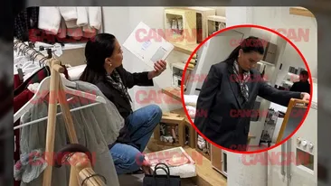 Moment surprinzător! Anca Serea, în genunchi printre rafturi