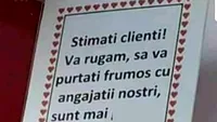 Afișul fabulos postat de un patron într-un restaurant din Eforie Nord: Vă rugăm să vă purtați frumos cu angajații noștri, sunt mai..