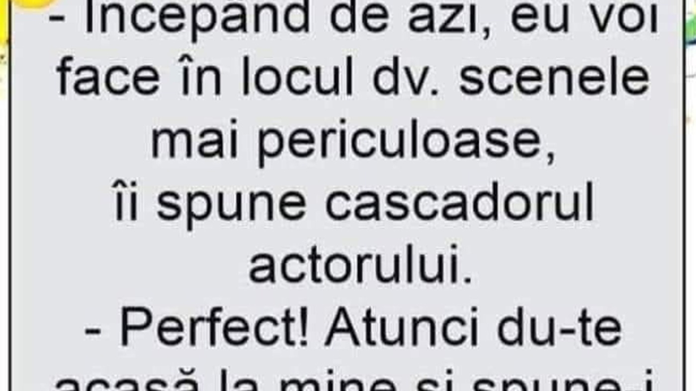 BANCUL ZILEI | Actorul, cascadorul și scenele periculoase