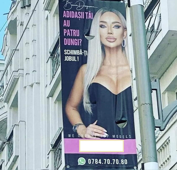Bianca Drăgușanu a fost criticată după ce s-a aflat că și-a vândut imaginea unui studio de videochat din România © Facebook