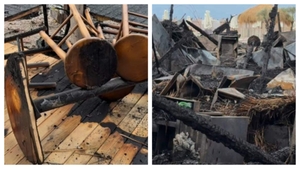 Noapte de foc pe litoral! Două plaje din Mamaia au fost distruse complet de incendiu