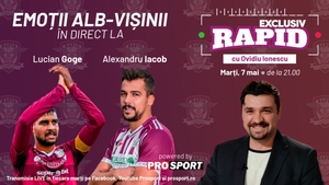 Lucian Goge și Alexandru Iacob sunt invitați la "EXCLUSIV RAPID" marți, 7 mai, de la ora 21.00