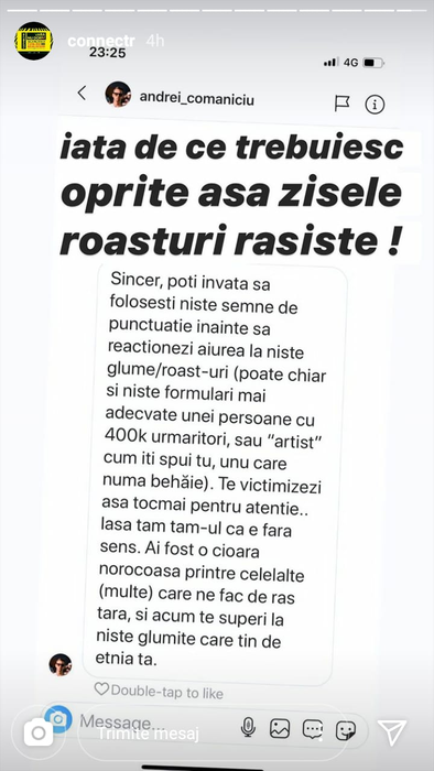 Connect-R a făcut-o cu ou și cu oțet pe Mira, după roast-ul acid la adresa lui de la iUmor: “Să accepți un text total rasist, sunt total dezamăgit!”