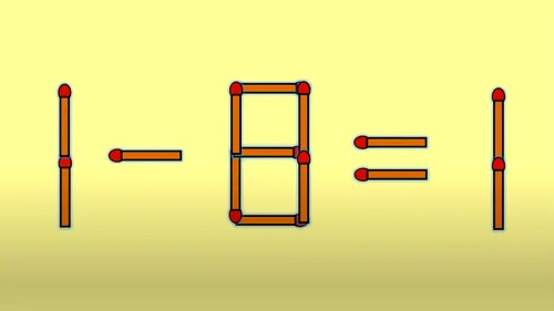 Test de inteligență | Corectați 1 - 8 = 1, mutând un singur chibrit