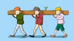 Test de inteligență | Care dintre cei 3 bărbați cară cea mai mare greutate? Atenție la detalii!