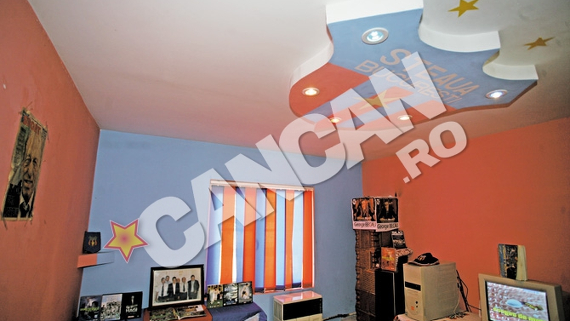 Un suporter din Targu Jiu si-a decorat tavanul cu emblema din Ghencea! Adoarme cu ochii la... Steaua
