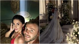 Alexandru Maxim și Cristina Roventa s-au cununat religios! Primele IMAGINI de la evenimentul fastuos