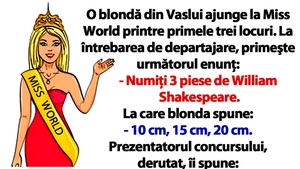 BANCUL ZILEI | O blondă din Vaslui ajunge la Miss World printre primele trei locuri