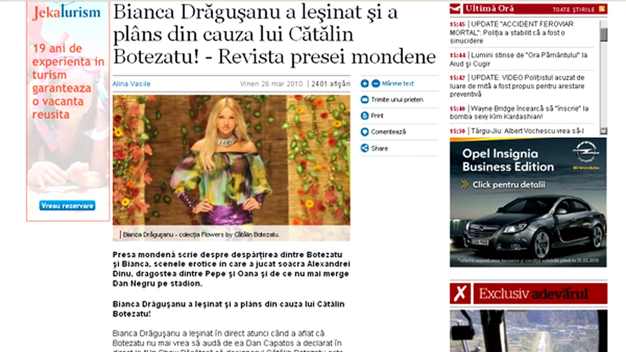 Exclusivitatea CANCAN - Bianca l-a inselat pe Bote cu printul Cristea -  preluata de toata presa din Romania!