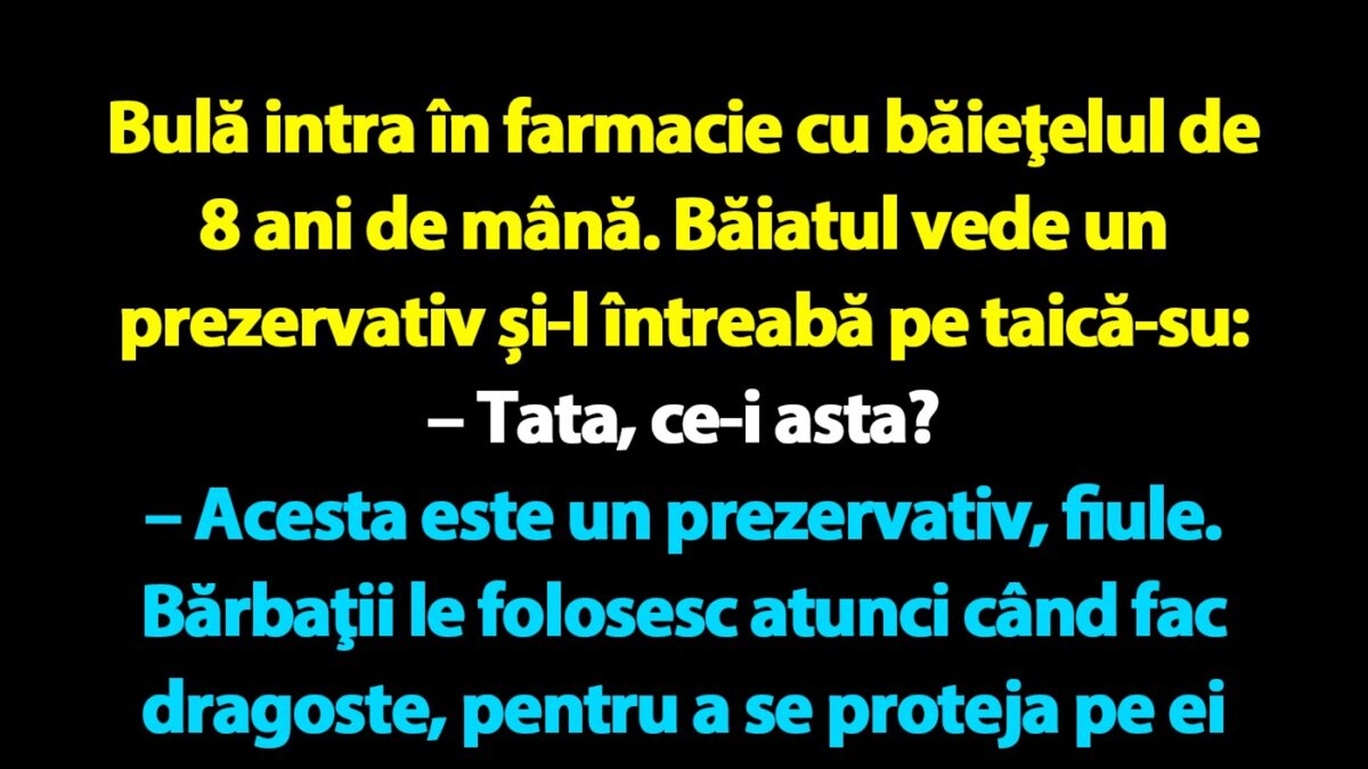 BANC | Bulă intra în farmacie cu băieţelul de 8 ani de mână
