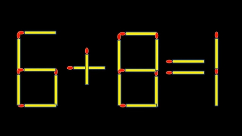 Test de inteligență | Mutați 2 bețe de chibrit pentru a corecta 6 + 8 = 1