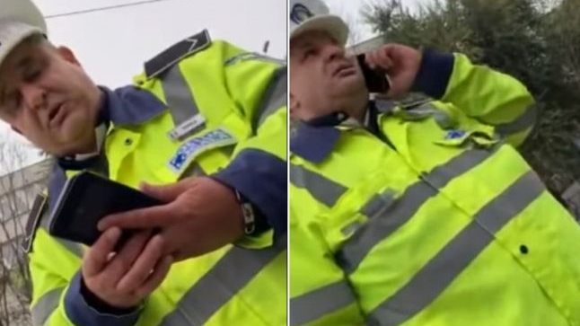 Dialog uluitor în București! Scandalul între un polițist de la rutieră și unul local s-a încheiat așa: a sunat șefii pentru a-l scăpa VIDEO