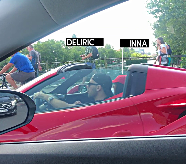 Inna și Deliric, în trafic cu superbul Ferrari de 350.000 de euro