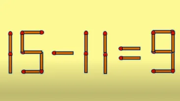 Test IQ cu chibrituri | Mutați un singur băț, pentru a corecta 15 - 11 = 9