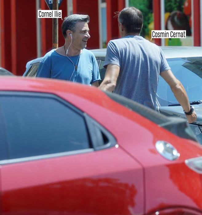 Cornel Ilie și Cosmin Cernat discută în plină stradă, în zona Dorobanți