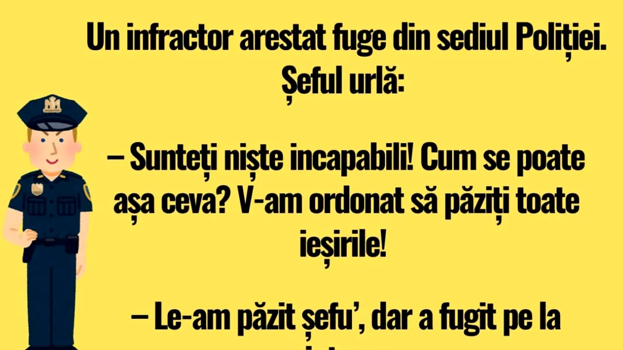 BANC | Un infractor arestat fuge din sediul Poliției