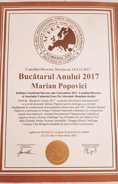 Diploma obţinută de Marian Popovici