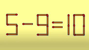Test IQ cu chibrituri | Mutați un singur băț, pentru a corecta 5 - 9 = 10