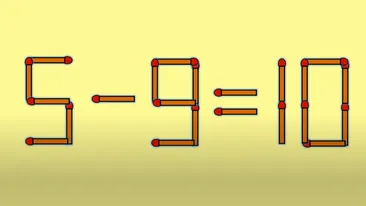 Test IQ cu chibrituri | Mutați un singur băț, pentru a corecta 5 - 9 = 10