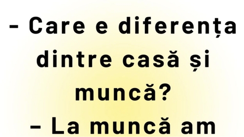 BANCUL DE LUNI | Care e diferența dintre casă și muncă
