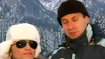 Urmeaza weekend romantic la munte! Uite cum a frecat-o cu zapada Alin Oprea pe sotia lui pe partia din Busteni