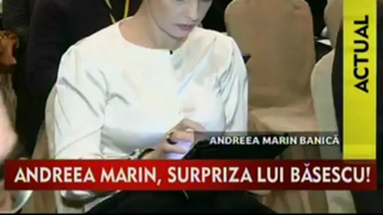VIDEO Aparitie surpriza! Andreea Marin s-a bagat in seama cu Basescu! A asistat si ea la un forum economic!
