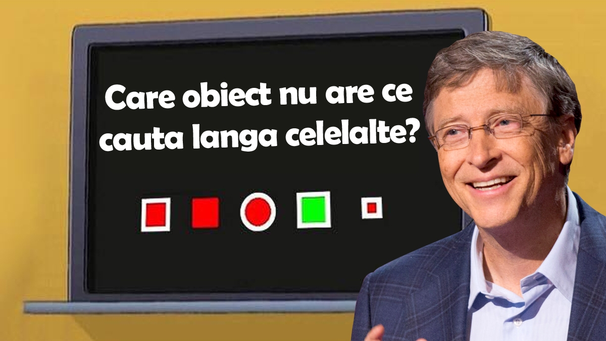 Testul IQ al lui Bill Gates | Ce obiect geometric dintre cele 5 nu are ce căuta lângă celelalte 4?