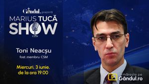 Marius Tucă Show începe miercuri, 3 iunie, de la ora 19.00, live pe Gândul. Invitat: Toni Neacșu