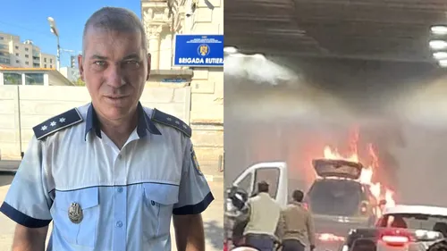 Polițistul-erou care a reușit să salveze persoanele din fumul dens din Pasajul Unirii, unde o mașină a luat foc marți dimineață