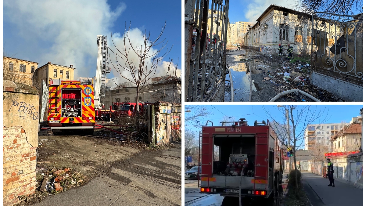 Incendiu de proporții în Capitală! 10 autospeciale au intervenit de urgență