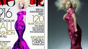 Abuz de Photoshop pe fata! Cum arata Lady GaGa in realitate si cum a fost retusata pentru coperta Vogue