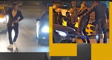 Atins de Bachus, s-a făcut de ”băcănie” în stradă! A ieșit din cel mai luxos local din Herăstrău și a blocat toată circulația!