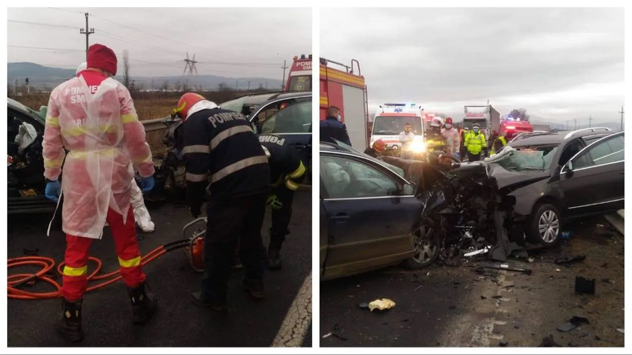 Accident grav pe DN1! Două persoane au murit și alte trei au fost rănite