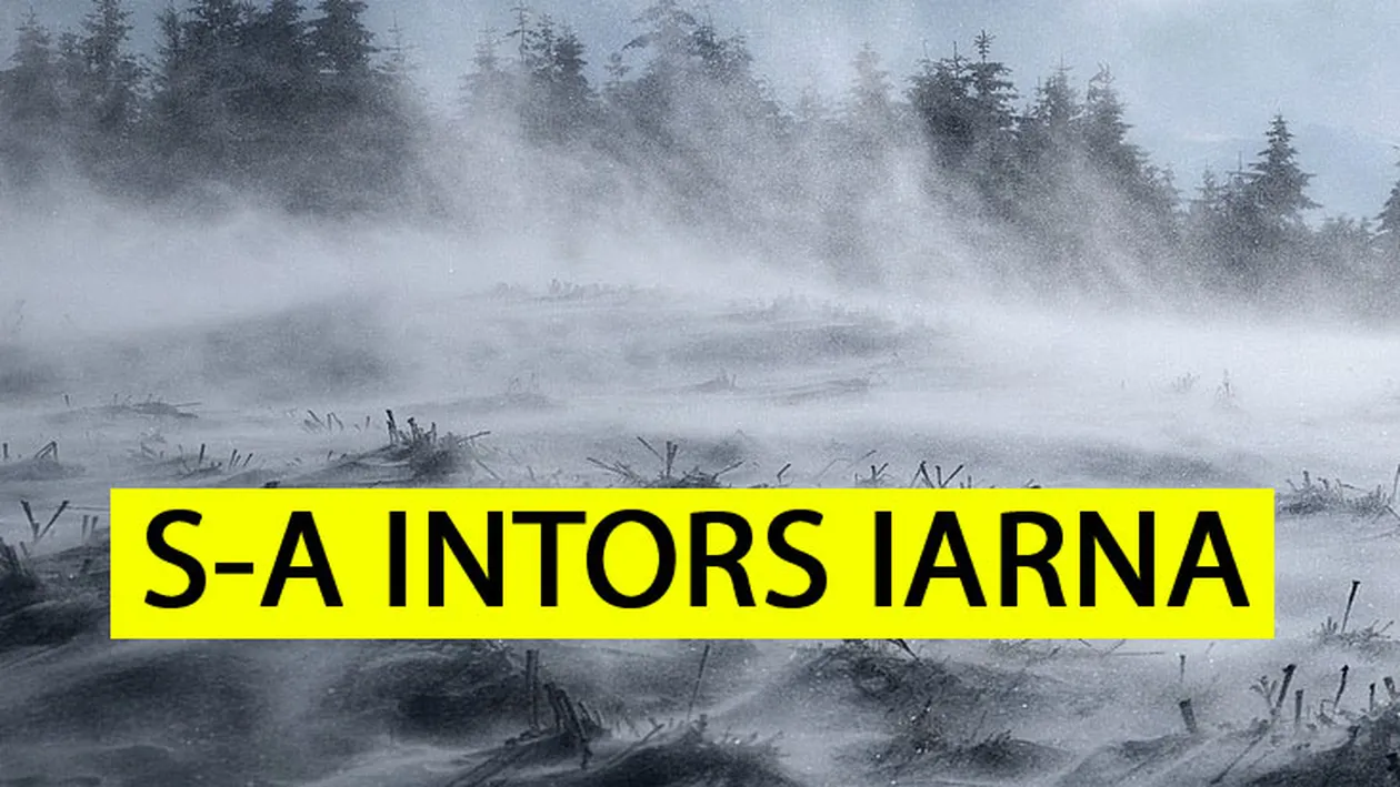 Stratul de zăpadă depășește 40 de centimetri. A nins ca-n mijlocul iernii aseară în România