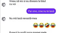 Bancul zilei. Vreau să ies şi eu diseară la băut cu voi...