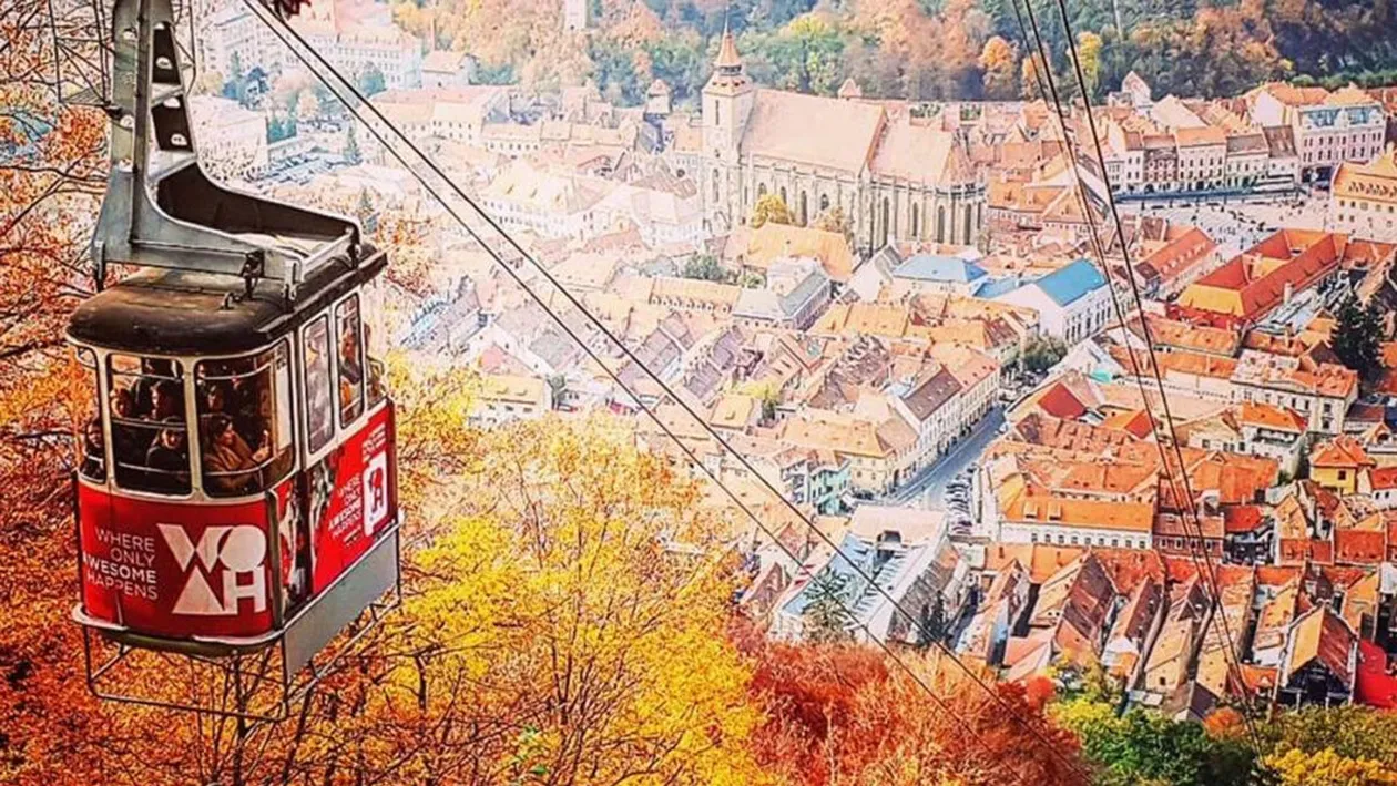 Câți lei costă un drum cu telecabina din Brașov până pe Tâmpa: Trebuie să stai bine cu nervii