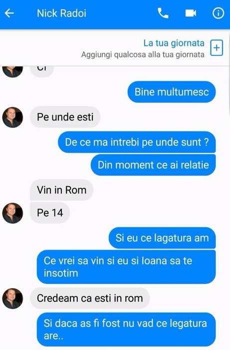 Mesajele spumoase dintre Nick Rădoi şi Nicky