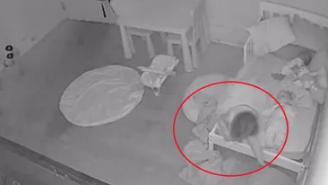 Imagini ireale! Ce s-a văzut pe camera de supraveghere din camera unui bebeluș îți va face pielea de găină: micuțul a fost smucit din pat de o forță supranaturală