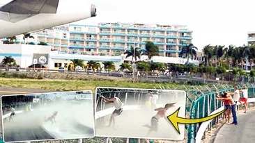 Incident incredibil pe o plaja din Caraibe! Luata pe sus la decolare