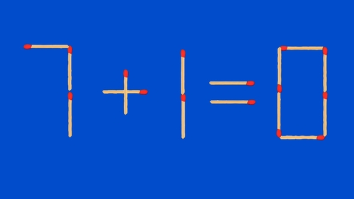 Test IQ exclusiv pentru genii | 7+1=0 este greșit. Pentru a corecta egalitatea, mutați un singur chibrit