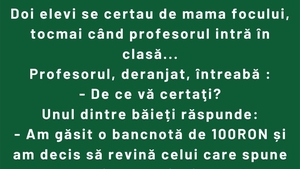 BANC | Elevii, profesorul și bancnota de 100 RON