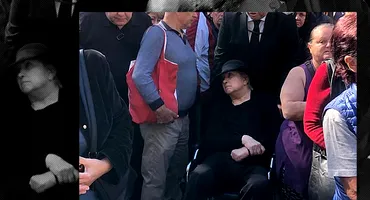 Soția maestrului, inertă în scaunul cu rotile! Imagini copleșitoare la funeraliile lui Alexandru Arșinel