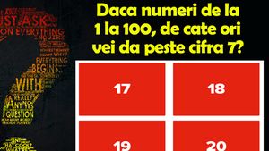 TEST IQ | Dacă vei număra de la 1 la 100, de câte ori întâlnești cifra 7?