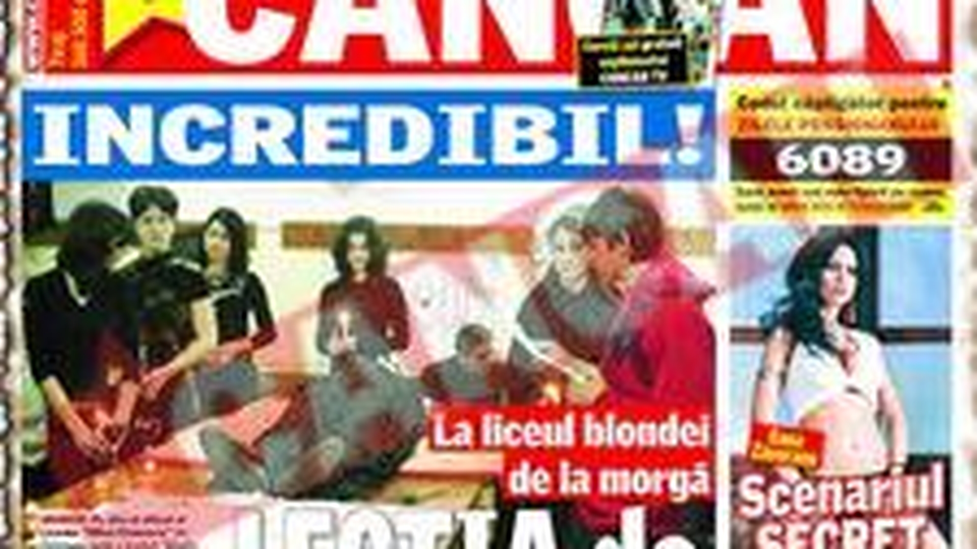 O adolescenta s-a pozat, zambitoare, culcata pe un sicriu
