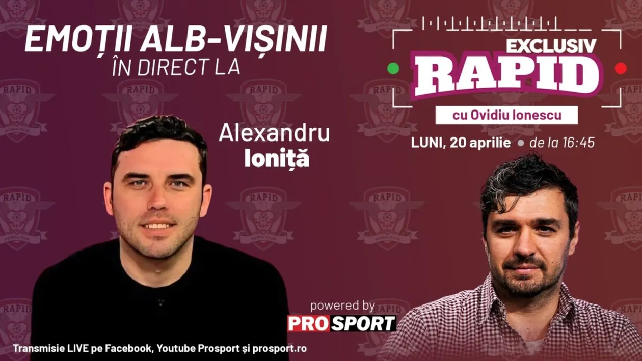 EXCLUSIV RAPID - după Craiova - Rapid 1-0, cu Alexandru Ioniță e LIVE pe YouTube - ProSport, de la ora 16:45: Ce se întâmplă cu băieții lui Gâlcă?!?