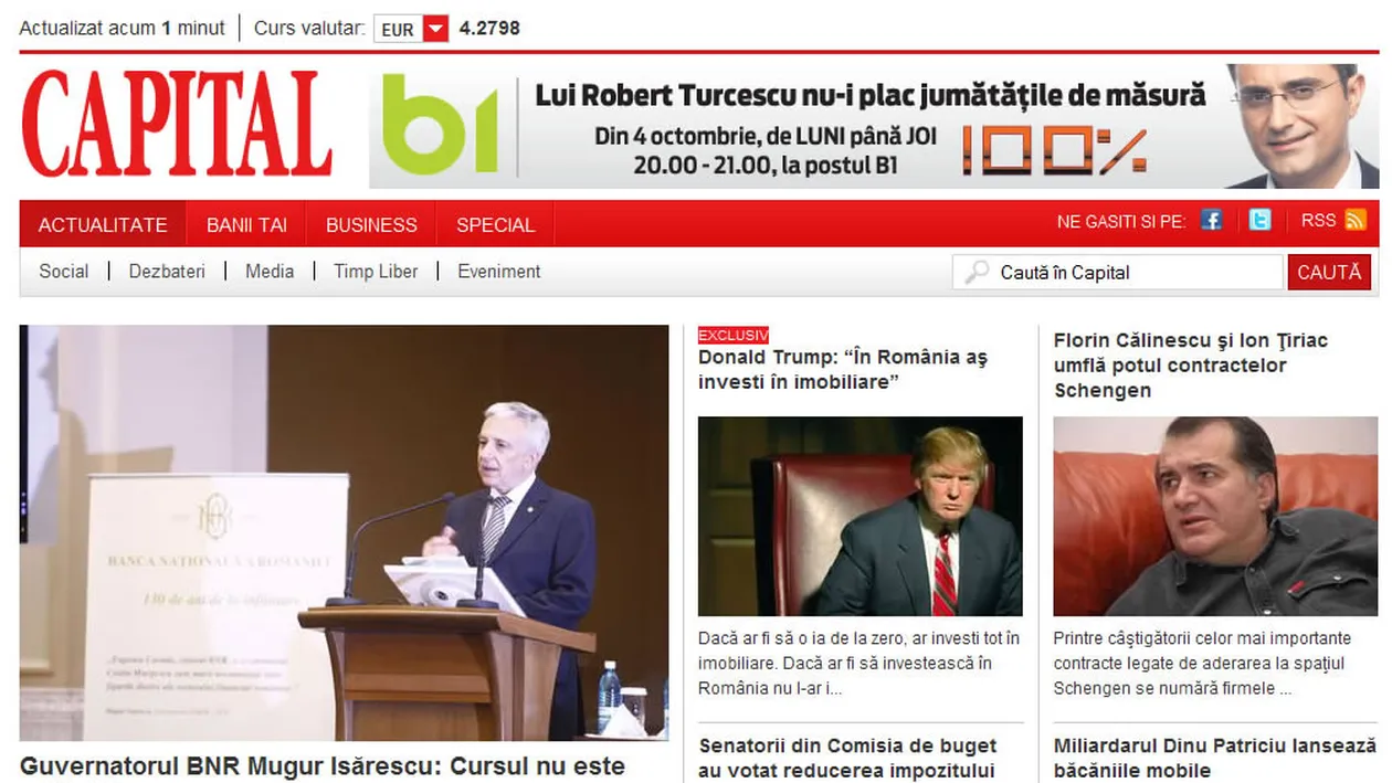 CAPITAL.RO, numărul 1 în topul publicațiilor economice, reușește să devanseze și site-urile generaliste de top. Peste 300.000 de unici aproape în fiecare zi